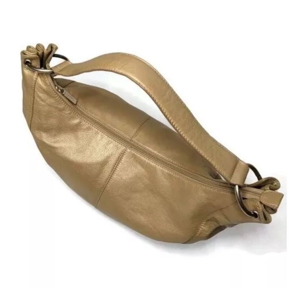 HOBO International Slouch 90s Style Gold Shoulder Bag w/story card Medium
